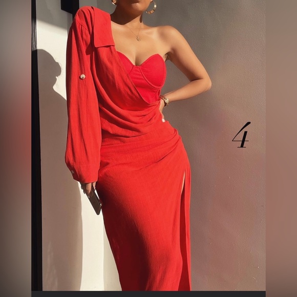 COPY - Evita Persimmon Linen Dress band new with tags - Picture 3 of 3